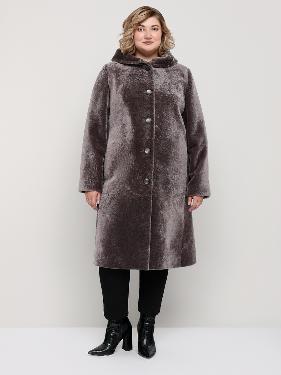 Шуба женская ALEF 3722К коричневая 52 RU