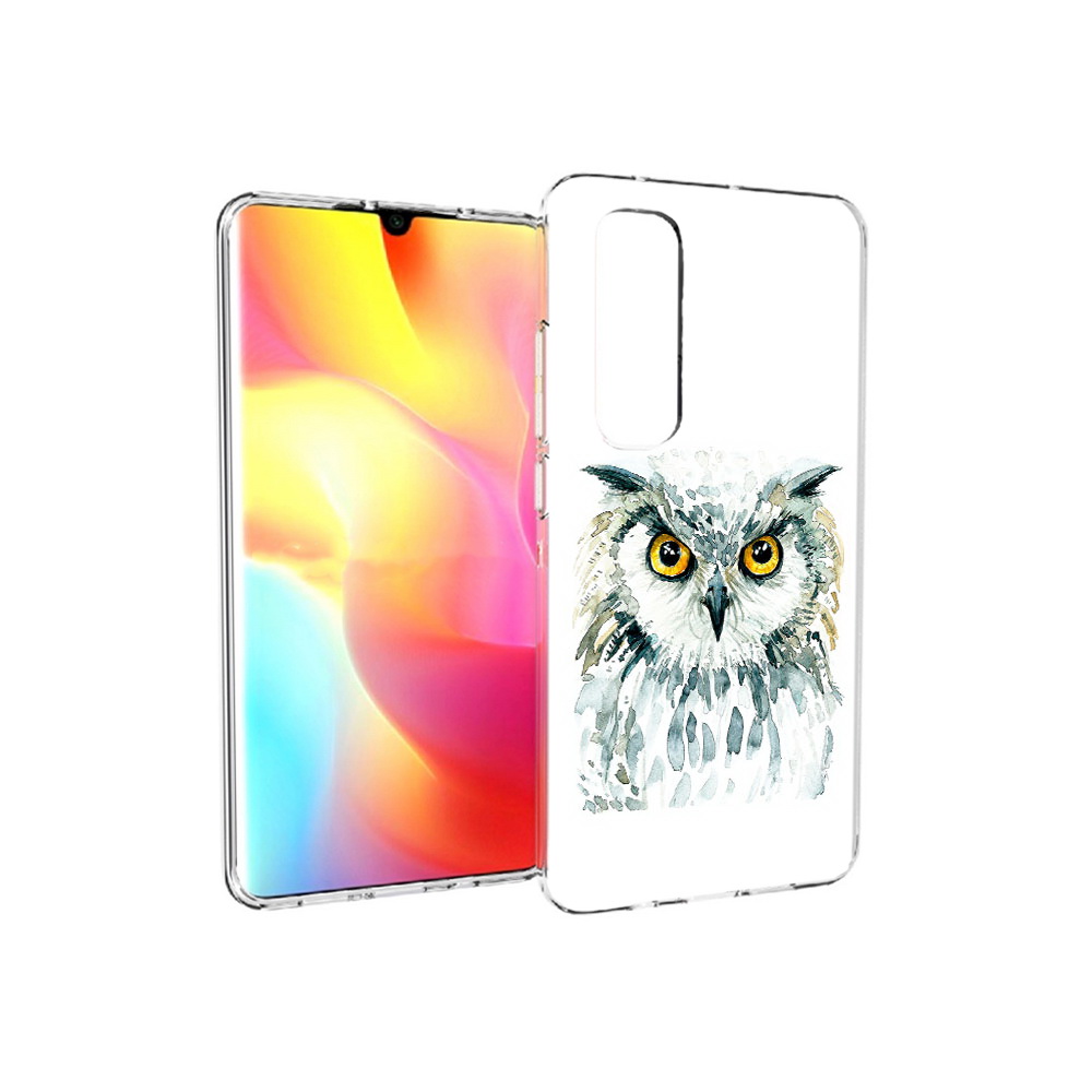

Чехол MyPads Tocco для Xiaomi Mi Note 10 Lite Серьезная сова (PT149714.254.156), Прозрачный, Tocco
