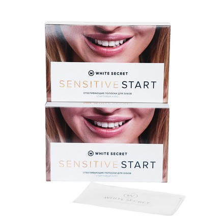 Отбеливающие полоски White Secret, Sensitive Start, 14 шт white secret полоски для домашнего отбеливания зубов dry power 7 1