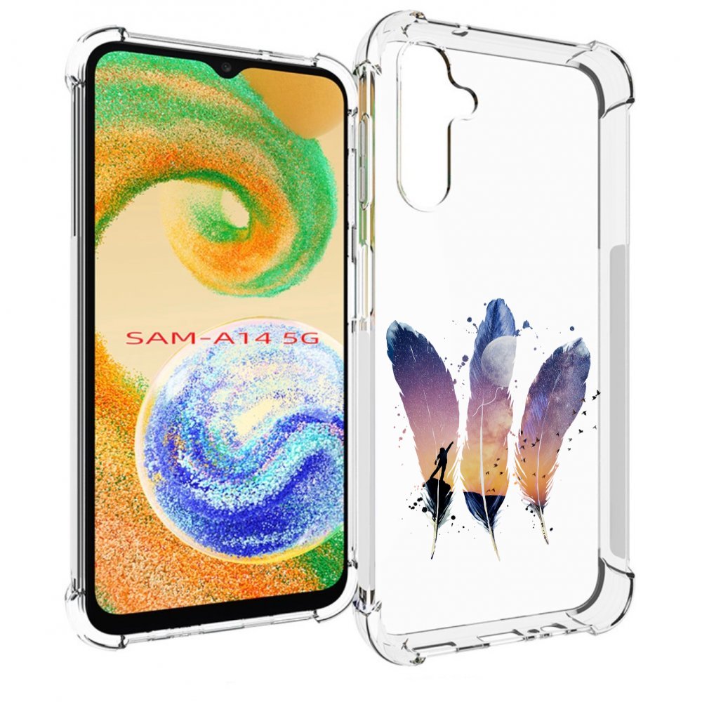 

Чехол MyPads небесные перья для Samsung Galaxy A14 5G, Прозрачный, Tocco