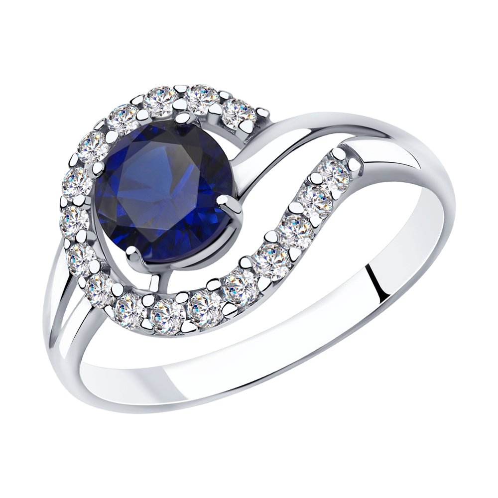

Кольцо из серебра р.  SOKOLOV 88010063, корунд искусственный\фианит, 88010063