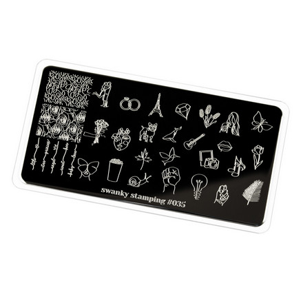 

Пластина для стемпинга Swanky Stamping, №35, 1 шт, Серебристый
