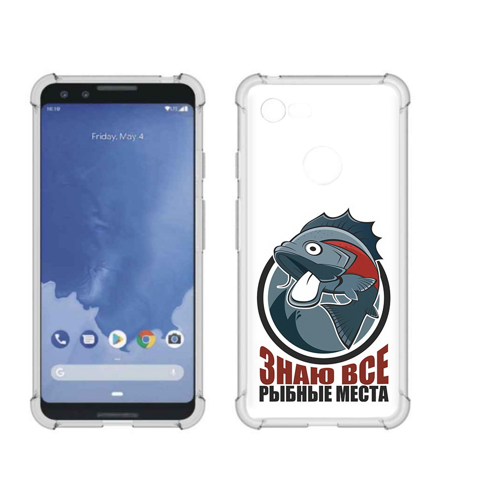 

Чехол MyPads Tocco для Google Pixel 3 знаю все рыбные места, Прозрачный, Tocco