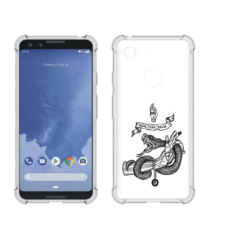 

Чехол MyPads Tocco для Google Pixel 3 змея на руке рисунок, Прозрачный, Tocco