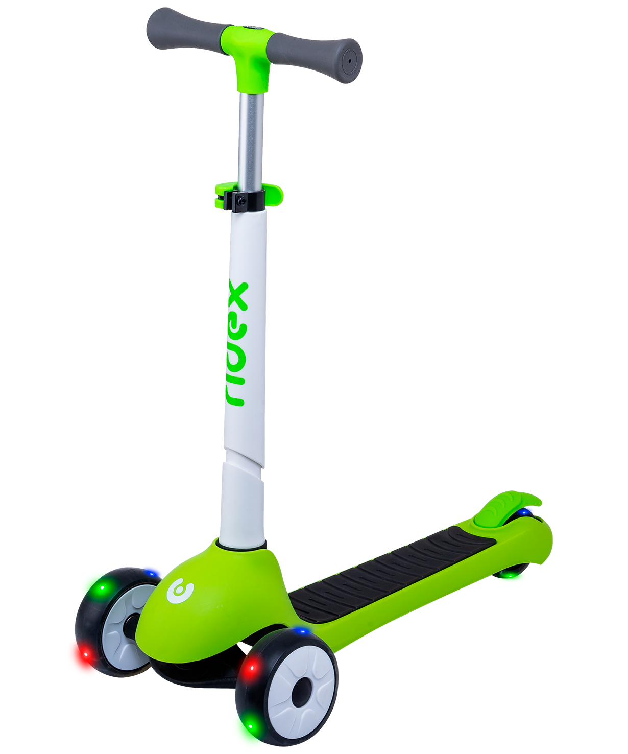 

Без упаковки самокат Ridex 3-колесный Motley, 120/90 мм, белый/зеленый