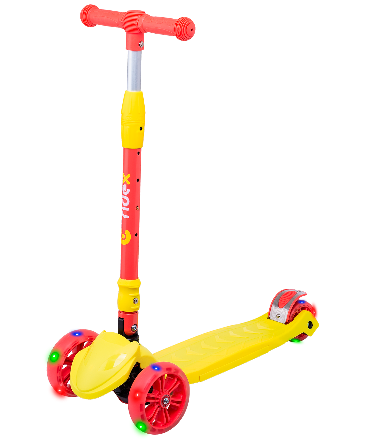 

Без упаковки самокат Ridex 3-колесный Bunny, 135/90 мм, желтый/красный