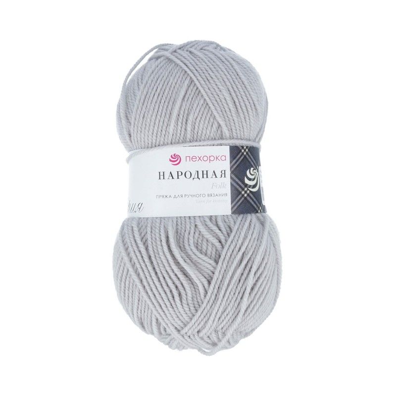 

Пряжа Пехорская Народная 008 светло-серый 100 гр 220 м 5 шт