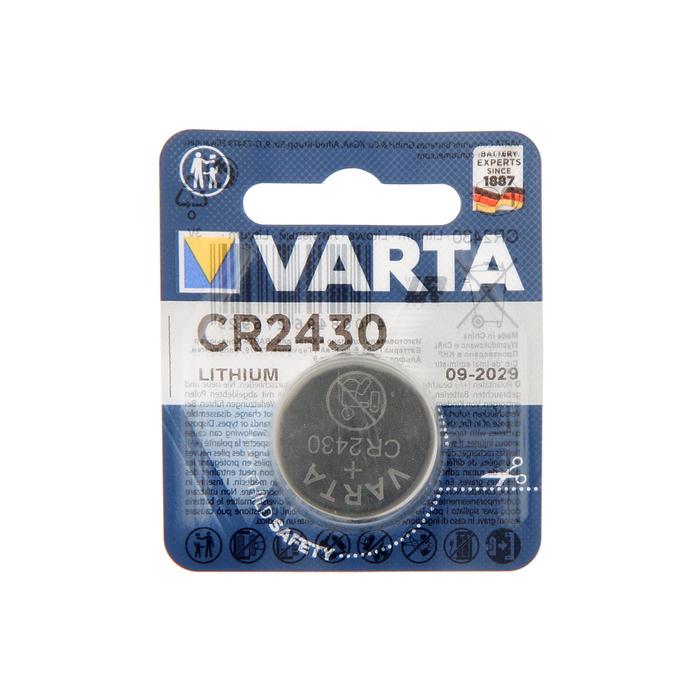 

Батарейка литиевая Varta, CR2430-1BL, 3В, блистер, 1 шт.