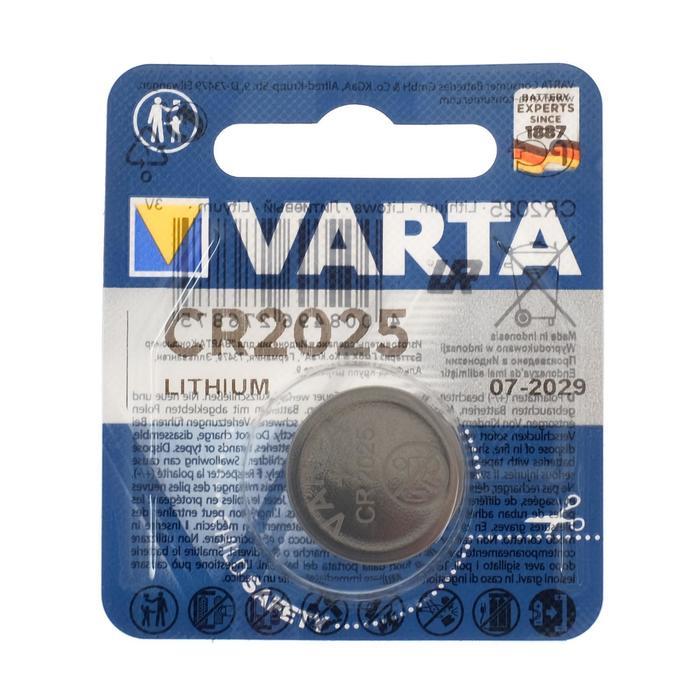 

Батарейка литиевая Varta, CR2025-1BL, 3В, блистер, 1 шт.