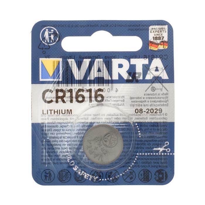 

Батарейка литиевая Varta, CR1616-1BL, 3В, блистер, 1 шт.