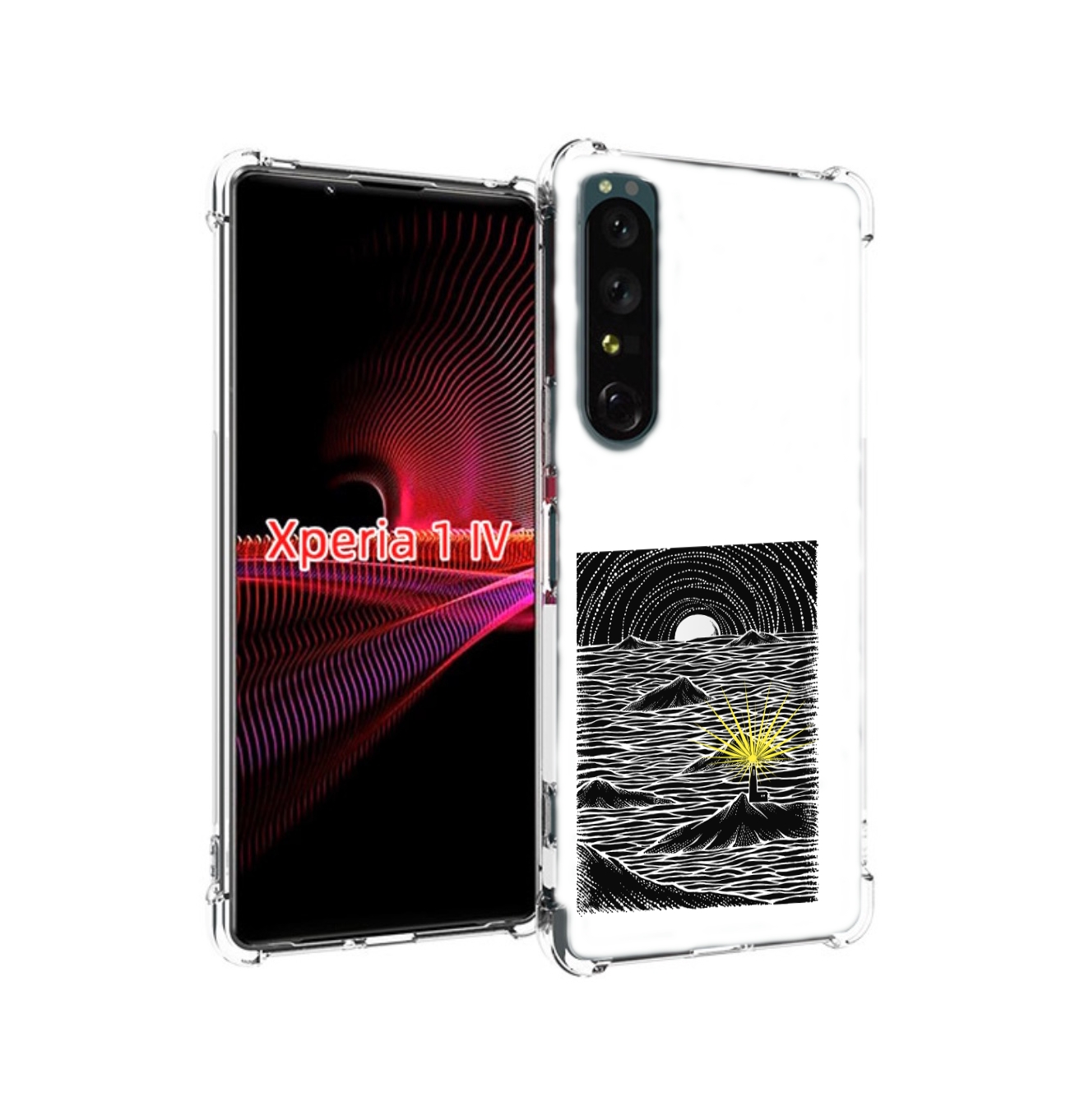 

Чехол накладка MyPads маяк в черно белом море для Sony Xperia 1 IV, Прозрачный, Tocco