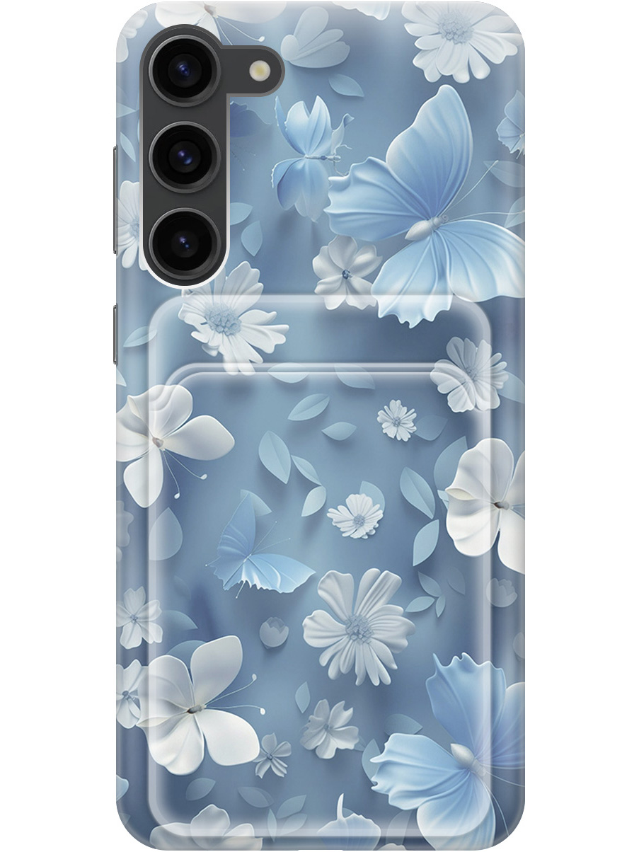 

Силиконовый чехол на Samsung Galaxy S23+ с принтом с карманом для карты прозрачный 784012, Прозрачный;белый;голубой, 767959310