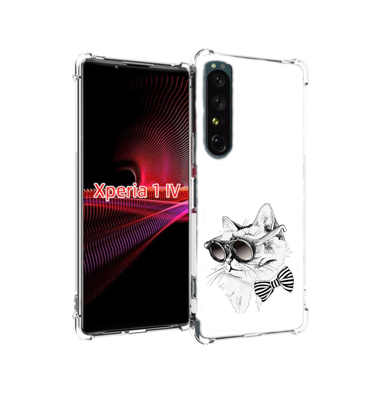 Чехол накладка MyPads крутая кошка в очках для Sony Xperia 1 IV