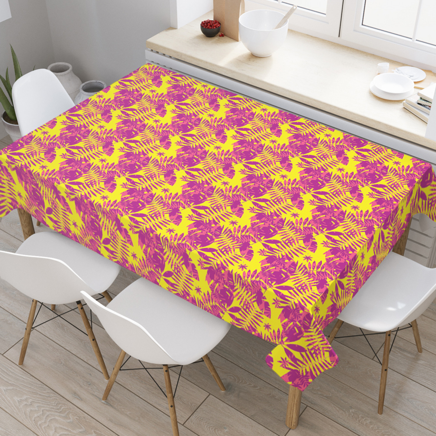 

Скатерть прямоугольная JoyArty "Яркие тропические листья" из оксфорда, 120x145см, Красный, Яркие тропические листья