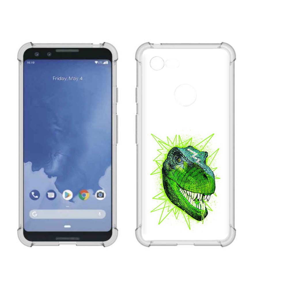 

Чехол MyPads Tocco для Google Pixel 3 зеленый динозавр, Прозрачный, Tocco
