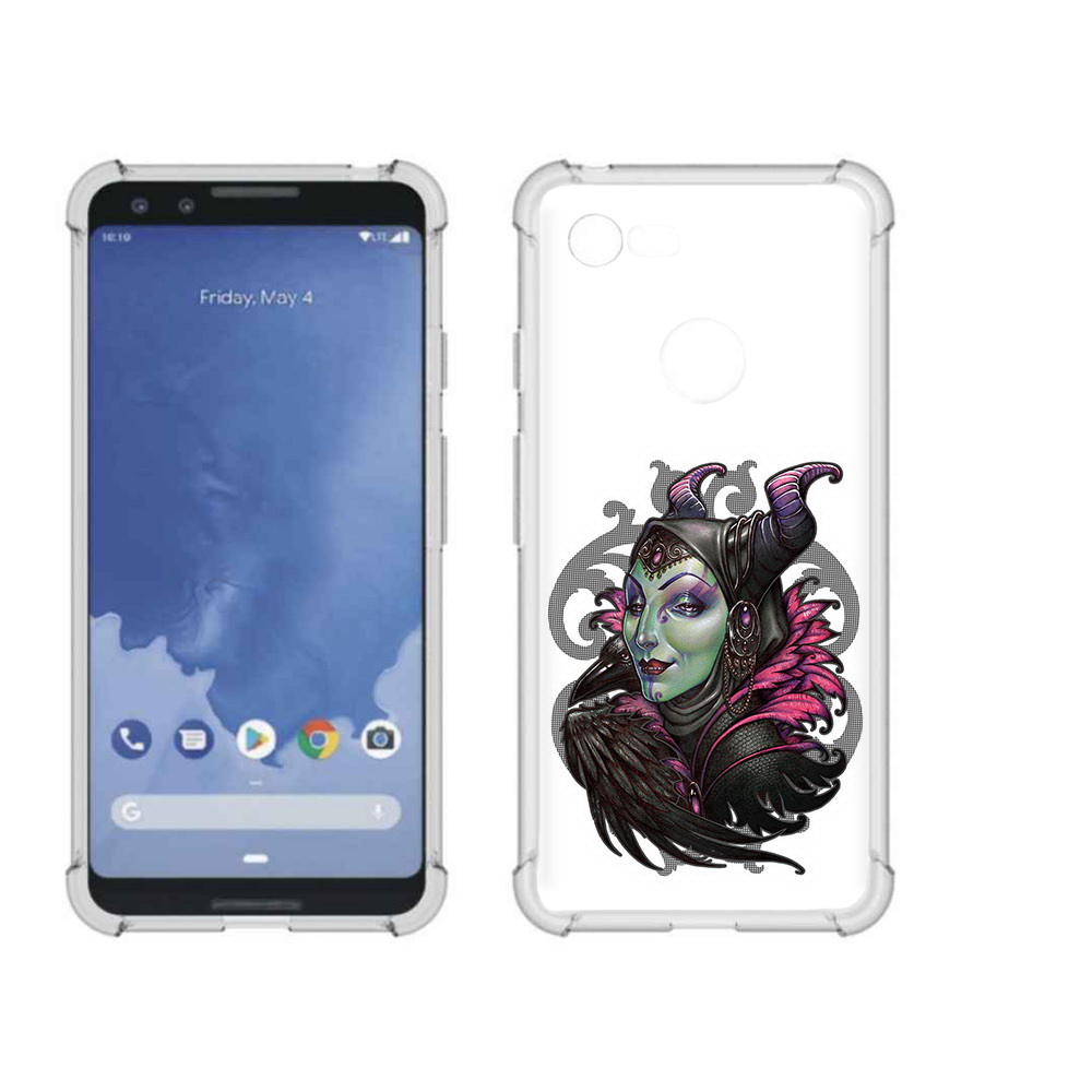 

Чехол MyPads Tocco для Google Pixel 3 зеленая девушка с вороном, Прозрачный, Tocco