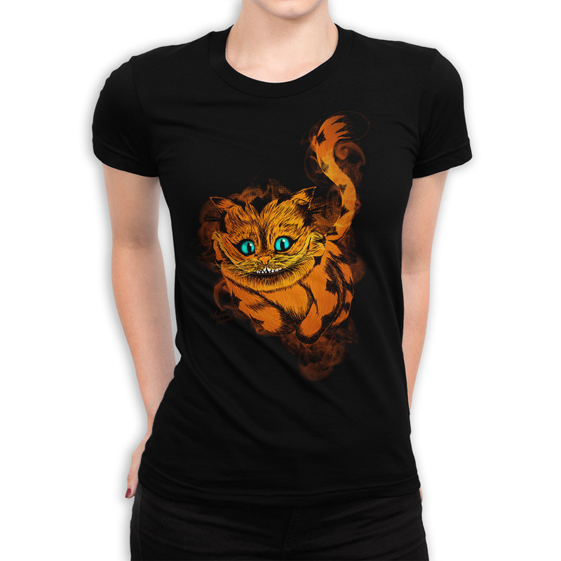 

Футболка женская Dream Shirts Летающий Чеширский Кот черная 2XL, Черный, Летающий Чеширский Кот