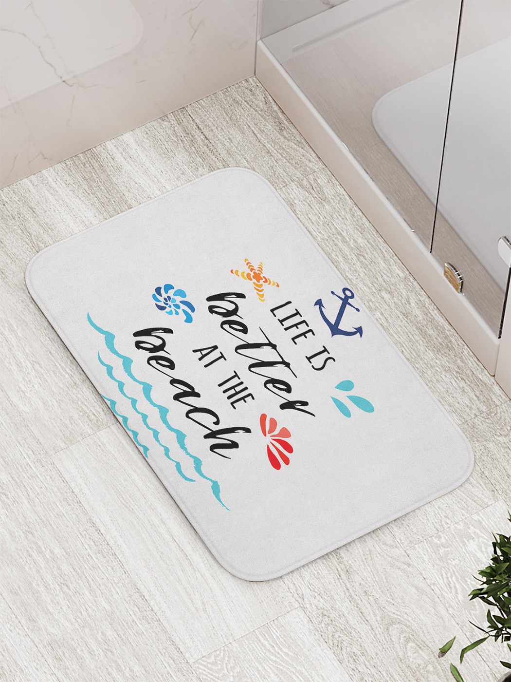 

Коврик противоскользящий для ванной, сауны, бассейна, 77х52 см bath_77426 JoyArty