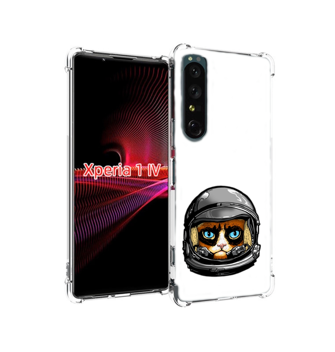

Чехол задняя-панель-накладка-бампер MyPads кот космонавт для Sony Xperia 1 IV противоуд..., Прозрачный, Tocco