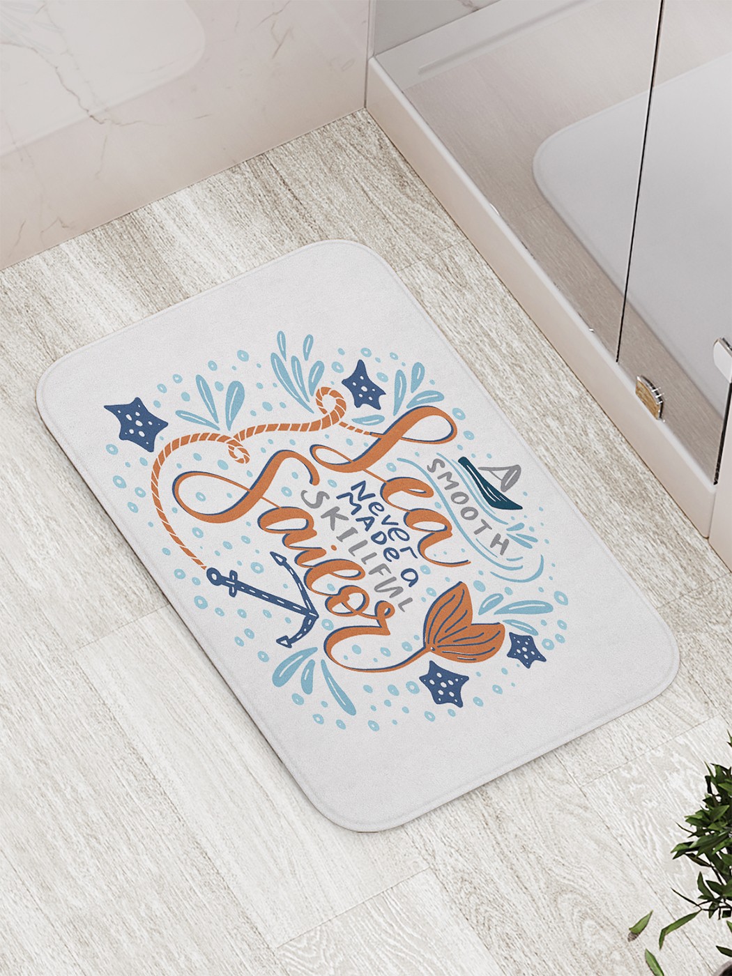 

Коврик противоскользящий для ванной, сауны, бассейна, 77х52 см bath_77418 JoyArty