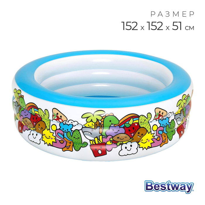 

Бассейн Bestway надувной Персонаж 152 х 51 см от 6 лет 51121 499390, Разноцветный