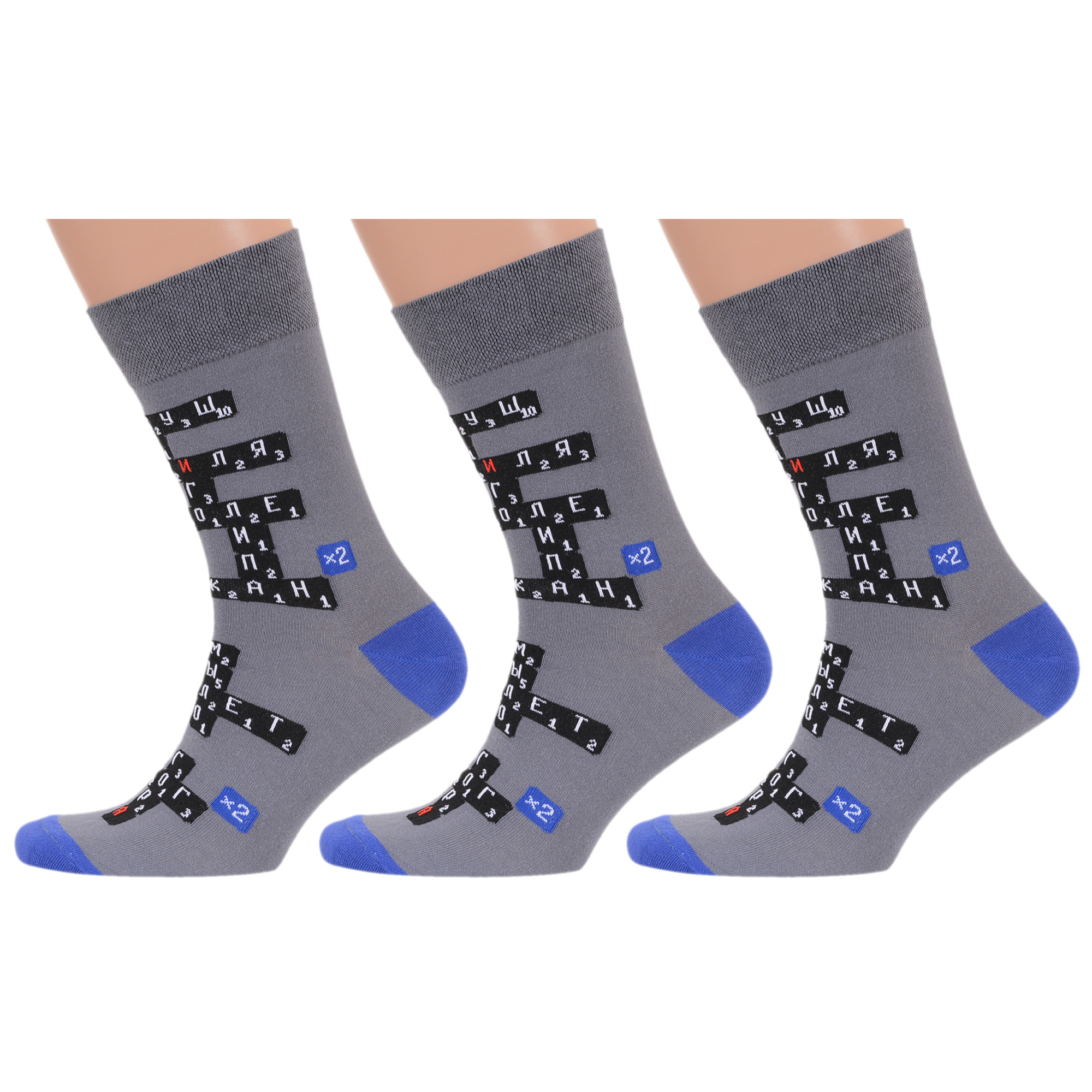 

Комплект носков мужских MoscowSocksClub msk3-М42 серых 27, msk3-М42