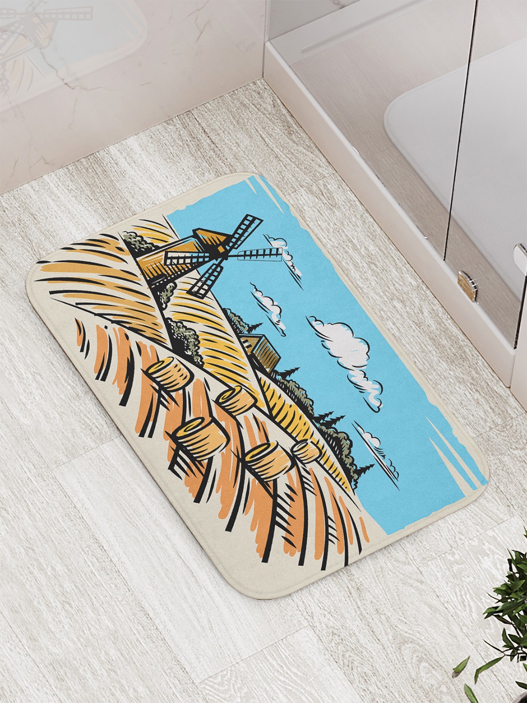 

Коврик противоскользящий для ванной, сауны, бассейна, 77х52 см bath_77385 JoyArty