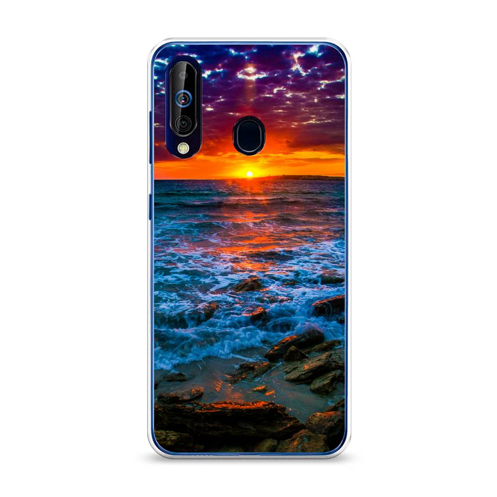 

Чехол на Samsung Galaxy A60 "Закат 1", Оранжевый;синий, 28250-2