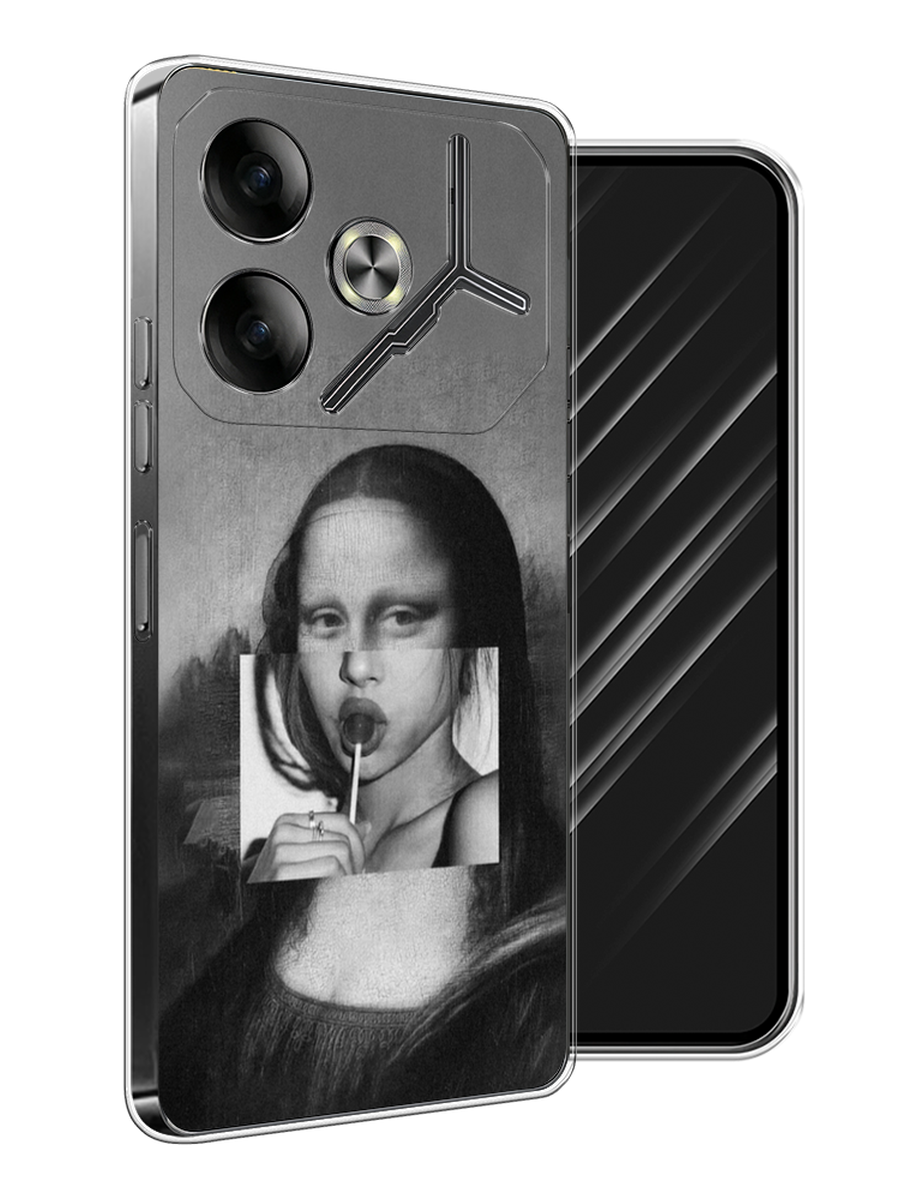 

Чехол Awog на Tecno Pova 6 "Mona Lisa sucking lollipop", Серый, 305350-1