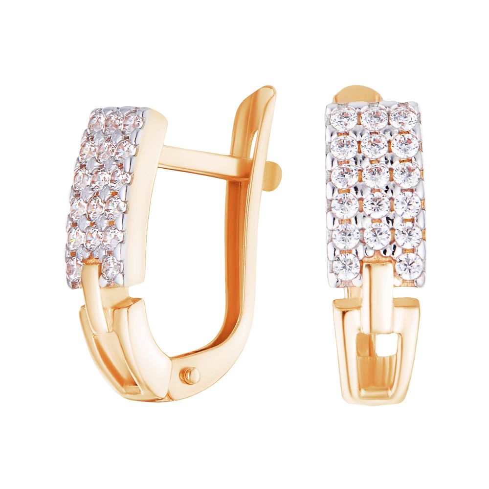 Серьги из красного золота ЮВЕЛИР КАРАТ 1124224, фианит