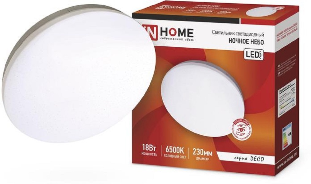 

Светильник IN HOME DECO186500К НОЧН НЕБО, DECO 18Вт 230В 6500К 1170лм 230х55мм НОЧНОЕ НЕБО