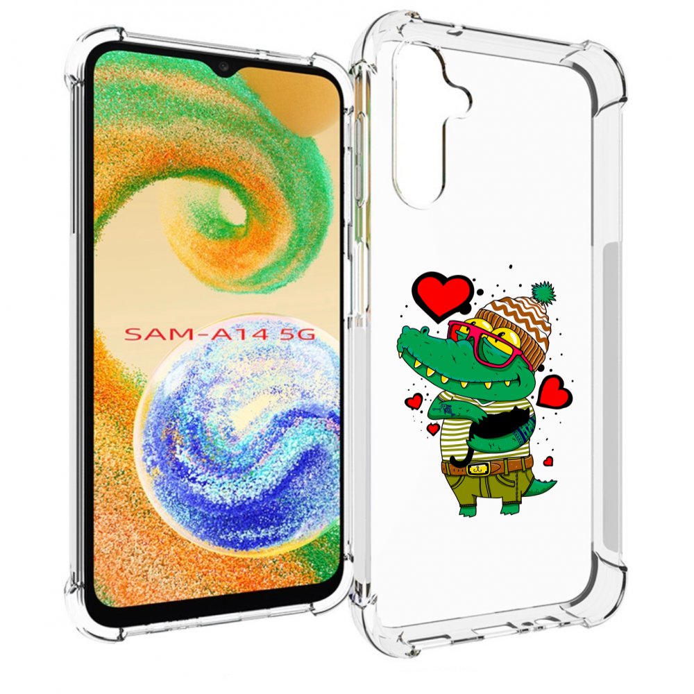 

Чехол MyPads Влюбленный крокодил для Samsung Galaxy A14 5G, Прозрачный, Tocco