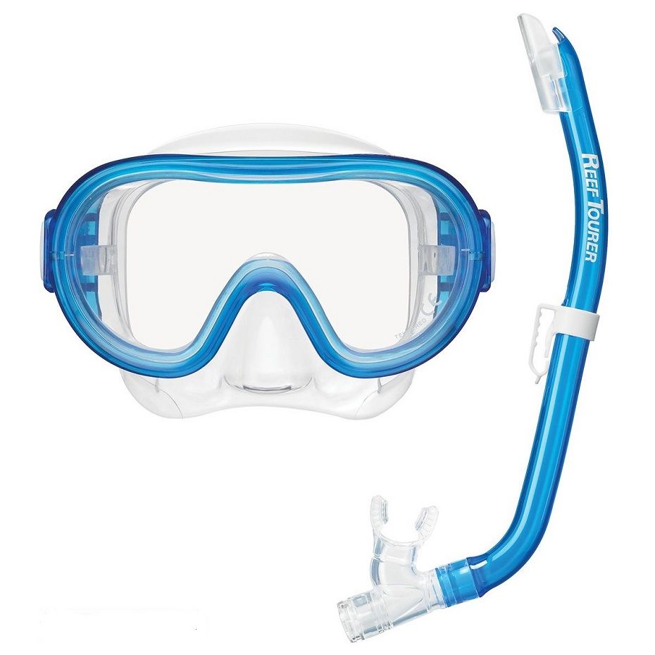 Маска и трубка ReefTourer RCR0204 детский комплект для подводного плавания синий