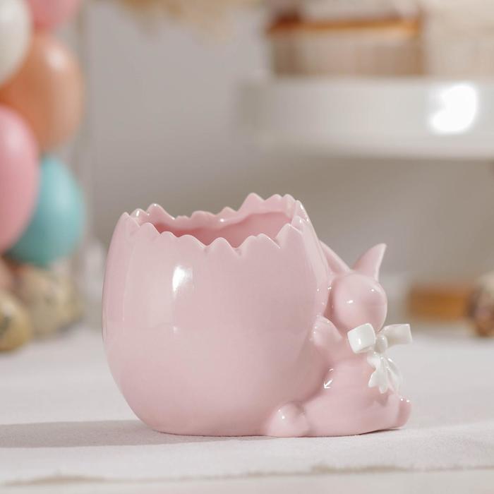 

Подставка для яйца Зайка, 9×6,5×7 см, цвет розовый