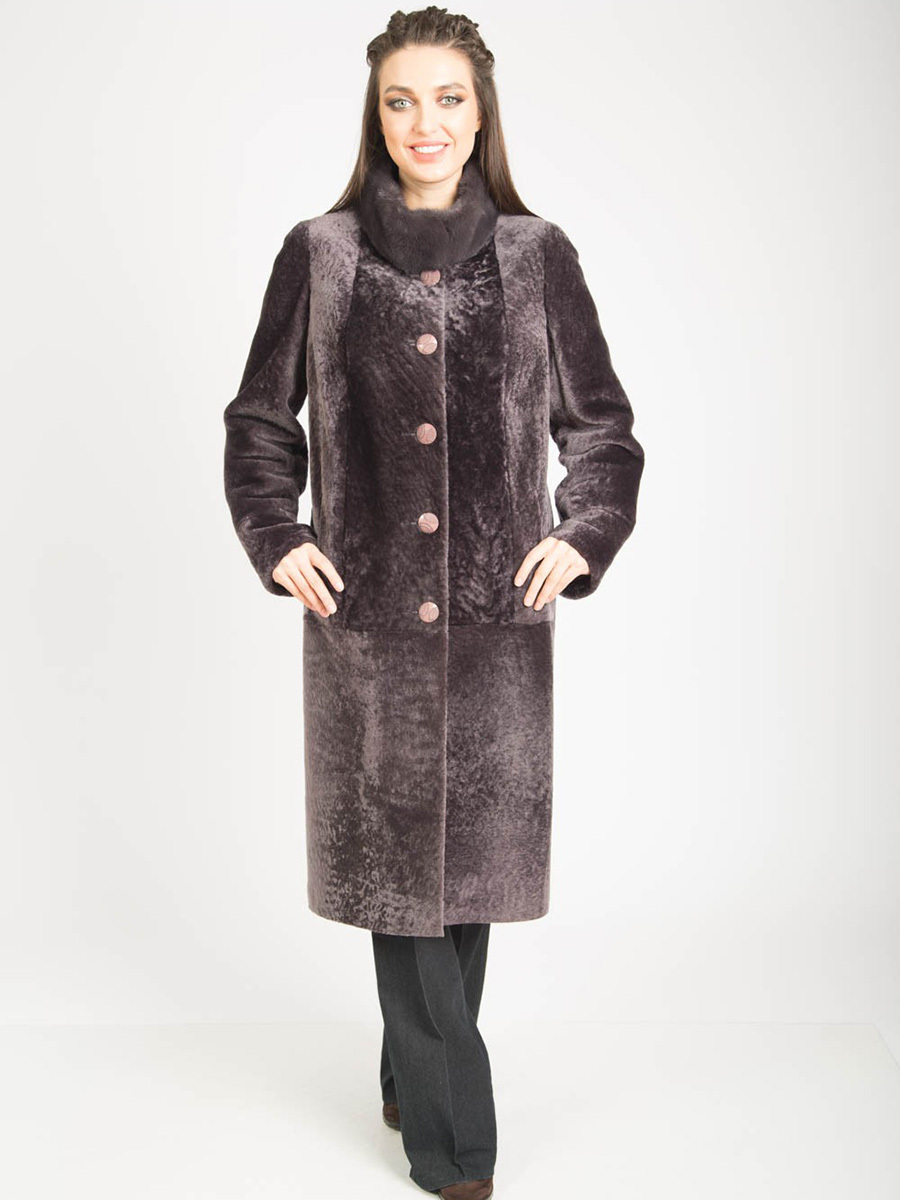 

Шуба женская ALEF 2821 серая 48 RU, Серый, 2821