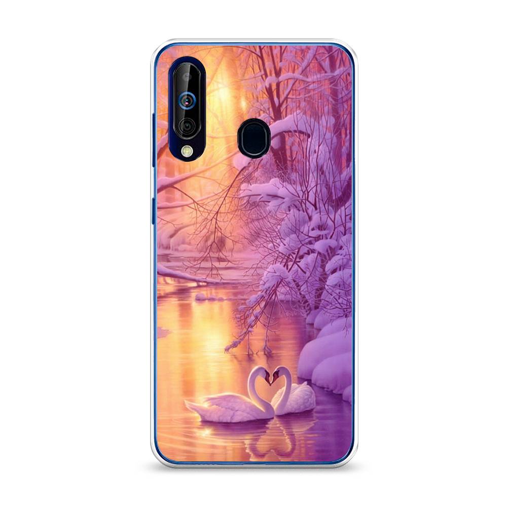 

Чехол на Samsung Galaxy A60 "Зима 1", Фиолетовый;желтый, 28250-2