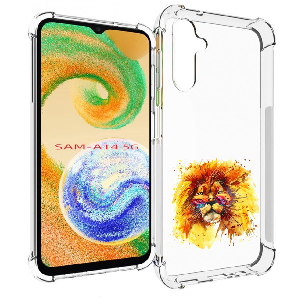 Чехол MyPads лев в очках для Samsung Galaxy A14 5G