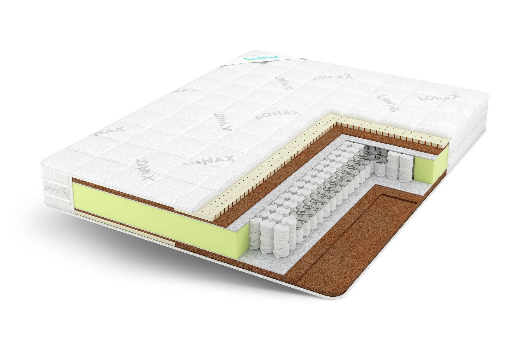 

Матрас Lonax Двусторонние Duet Cocos-Medium TFK 180х190, Бежевый;белый;серый;серебристый, Duet Cocos-Medium TFK