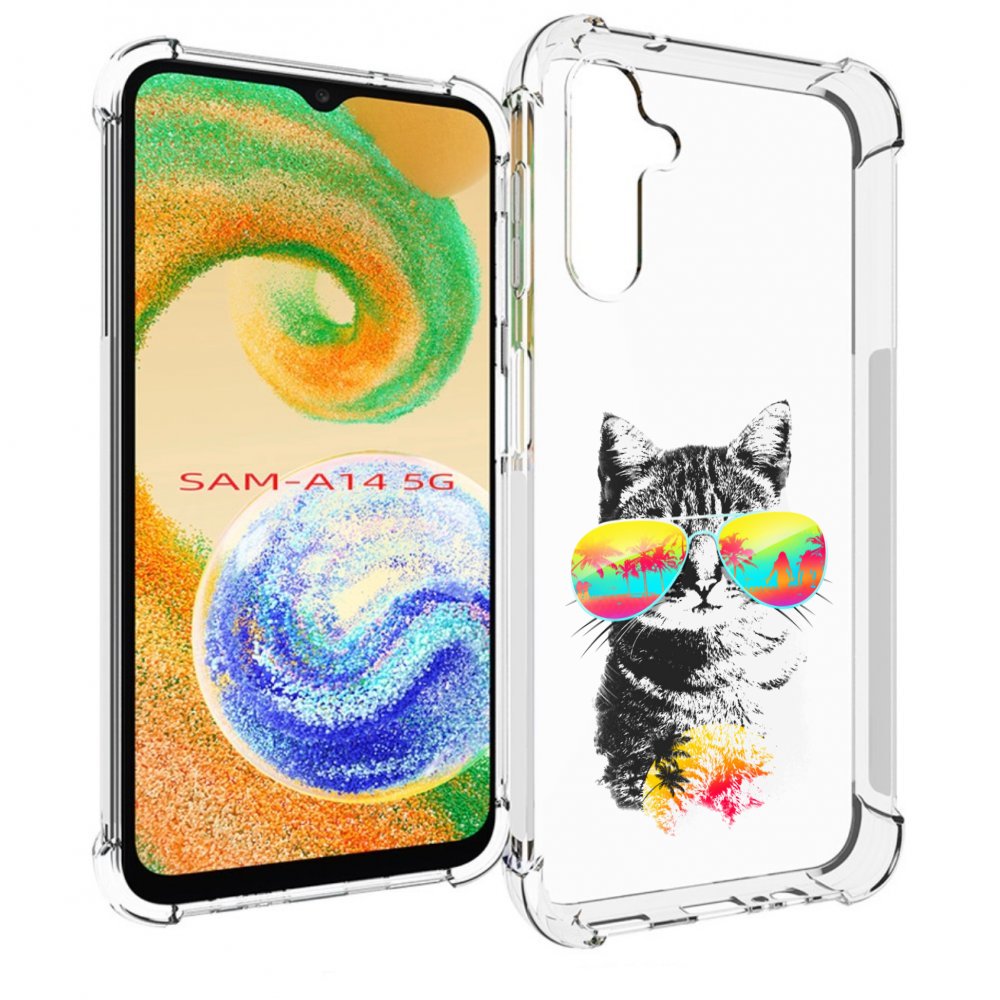 

Чехол MyPads крутой кот для Samsung Galaxy A14 5G, Прозрачный, Tocco
