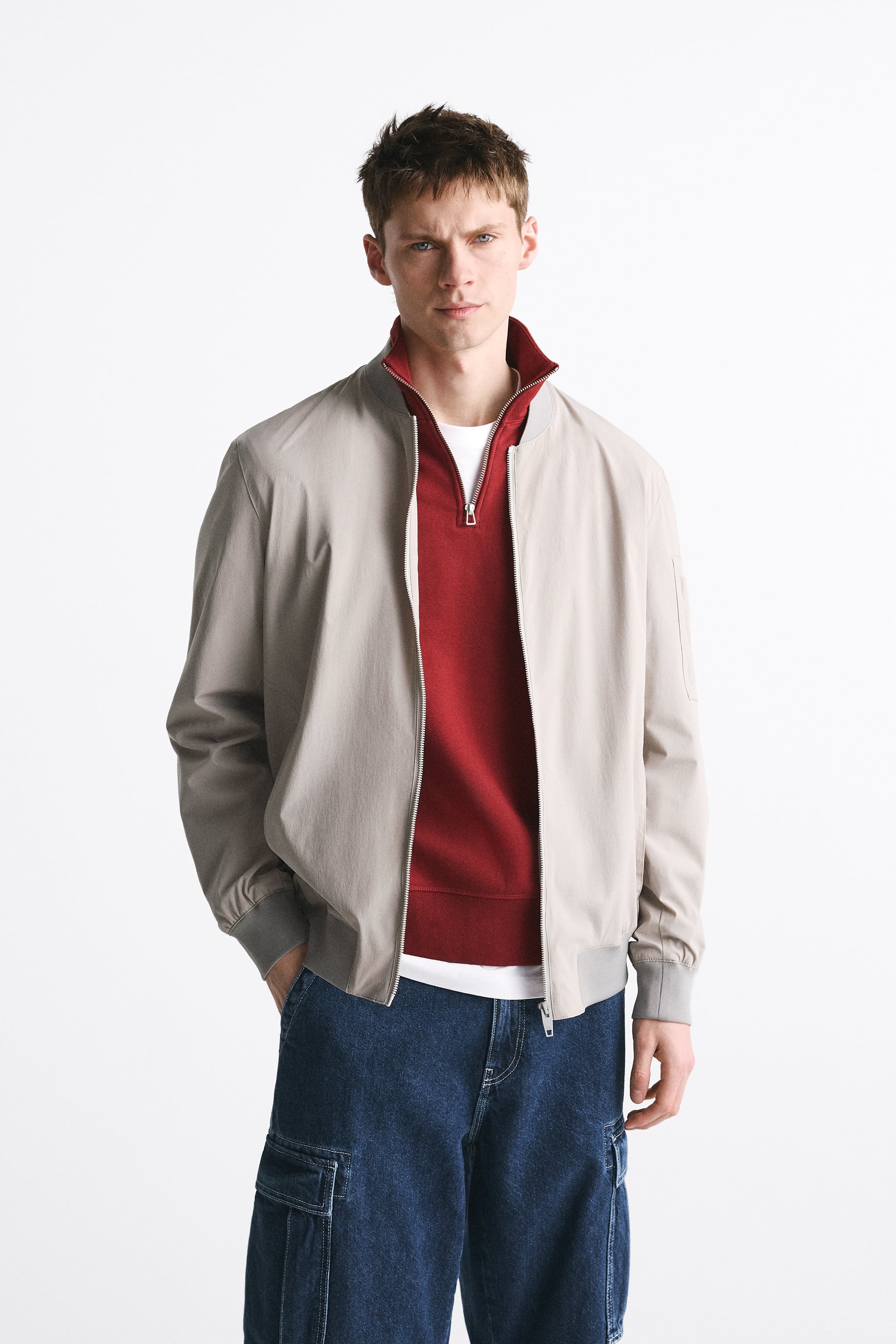 

Бомбер мужской ZARA 08281315 серый S (доставка из-за рубежа), 08281315