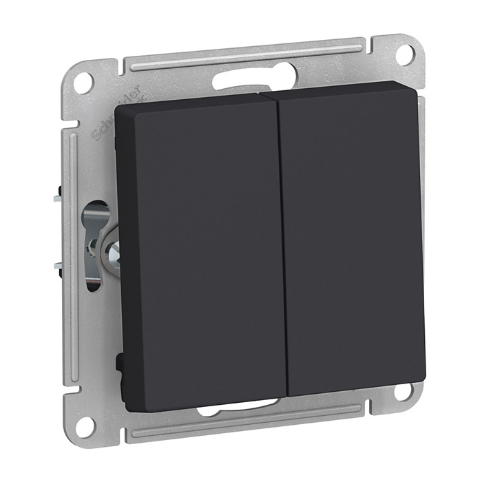 

Выключатель Schneider Electric 2-клавишный черный ATN001065.2 2 шт