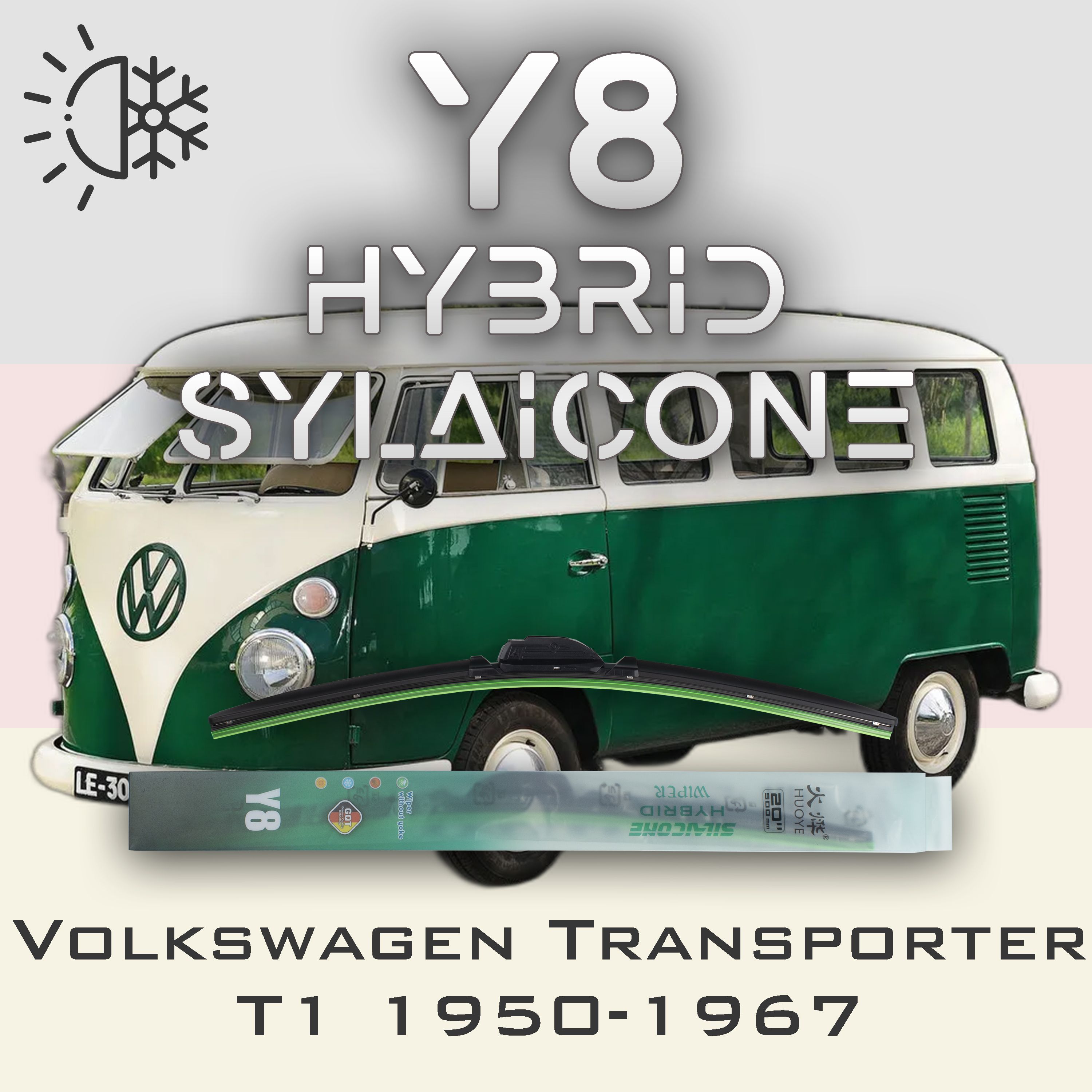 

Комплект щеток стеклоочистителя HUOYE Y8-Volkswagen Transporter T1 1950-1967, Y8