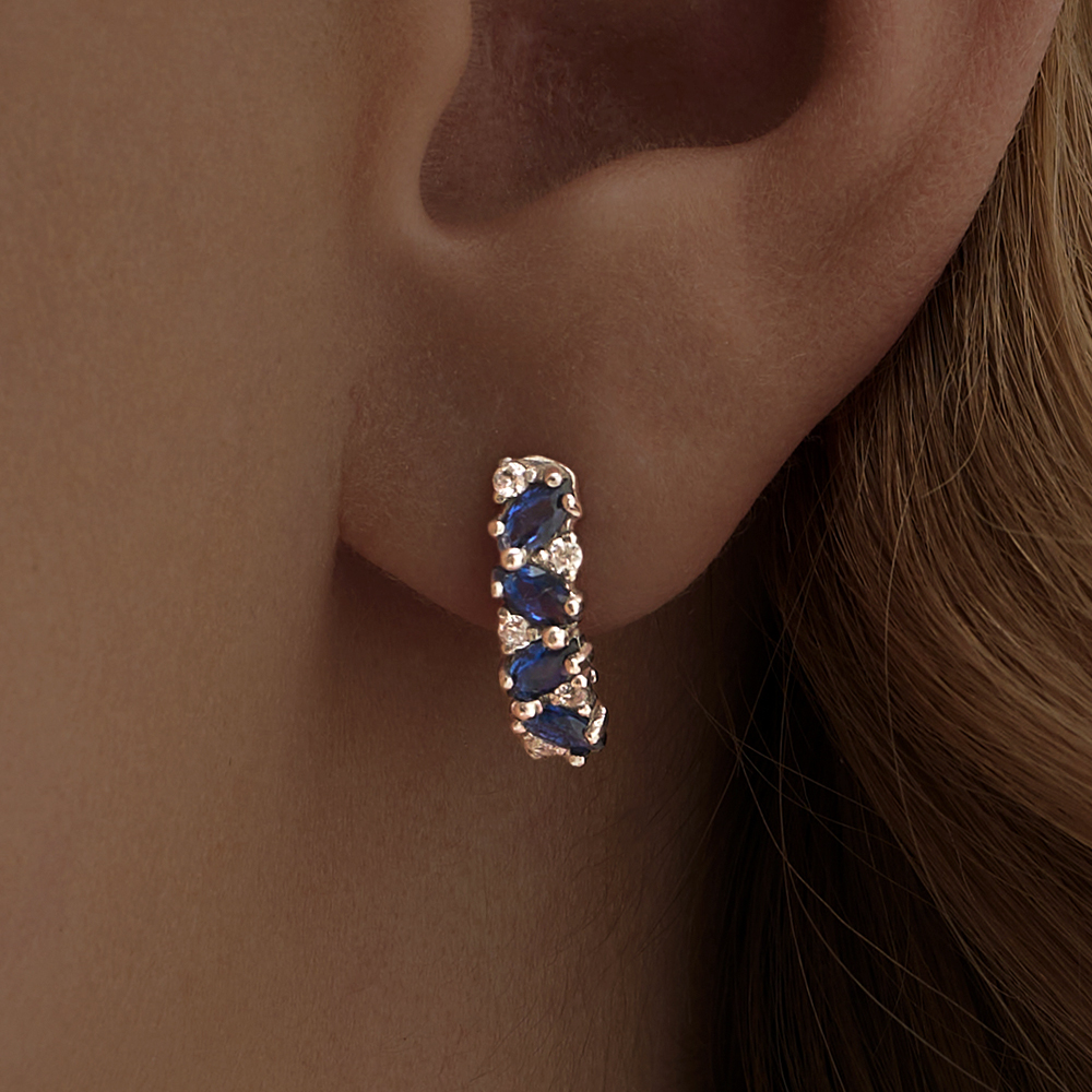 

Серьги из серебра ЮВЕЛИР КАРАТ 2721403/9ШС, сапфир искусственный/фианит, 2721403/9ШС
