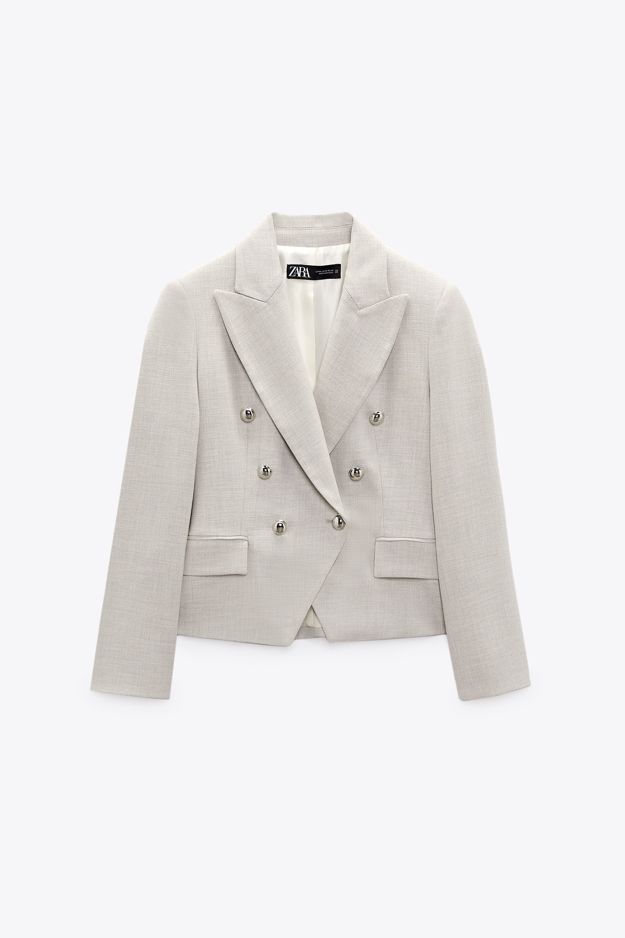 

Пиджак женский ZARA 02138850 серый S (доставка из-за рубежа), 02138850