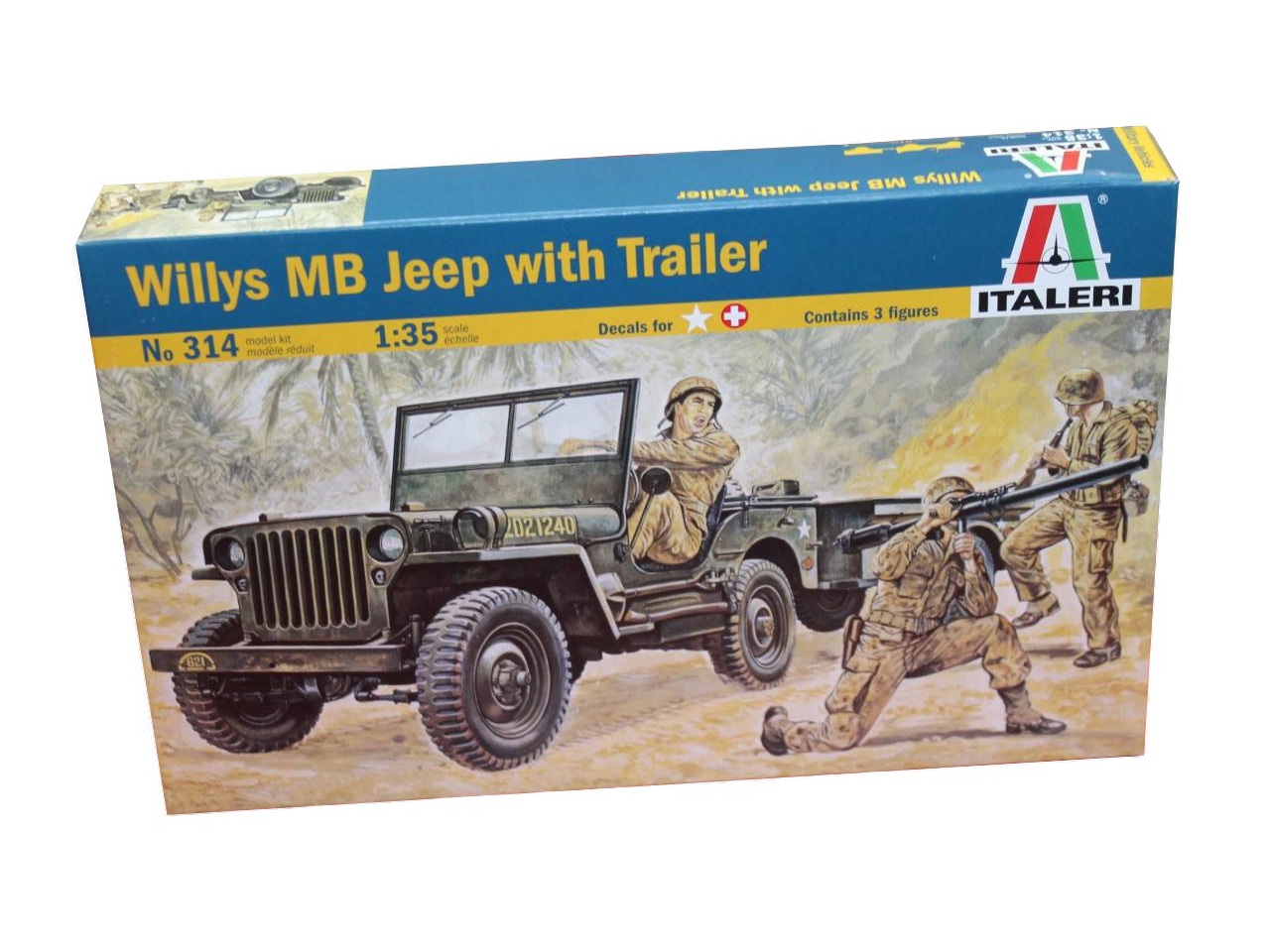 

Сборная модель Italeri 1/35 Автомобиль Willys MB Jeep with Trailer 0314