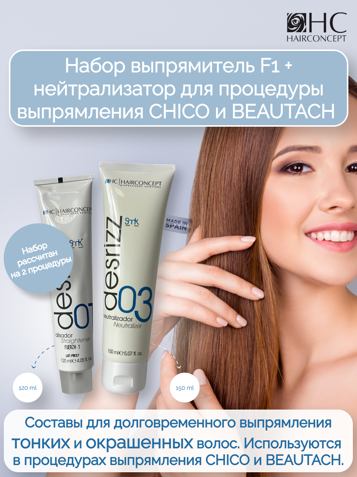 Набор для выпрямления волос HAIRCONCEPT 170 мл