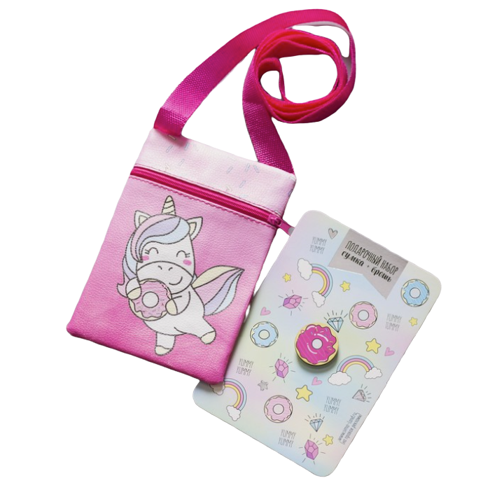 Детский подарочный набор NAZAMOK Единорожка: сумка + брошь цвет розовый 4388704