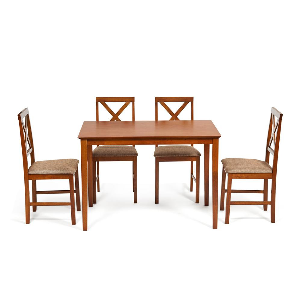 Обеденный комплект Хадсон (стол + 4 стула), стол: 110х70х75см, стул: 44х42х89см кор.-зол.