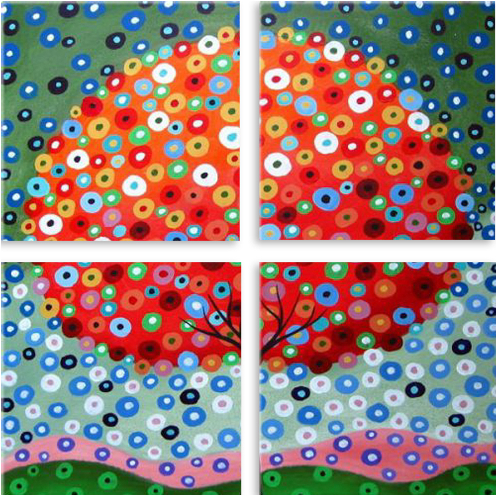 

Картина модульная на холсте Модулка Яркое дерево 120x123 см, 5825