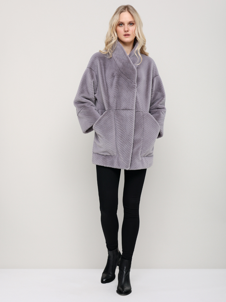 Шуба женская ALEF 9015 серая 42 RU